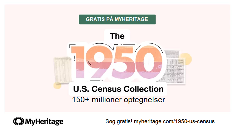 MyHeritage udgiver USA’s folketælling fra 1950: Søg i alle stater og territorier gratis!