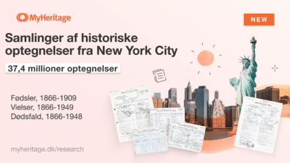 MyHeritage udgiver samlinger af fødsels-, vielses- og dødsoptegnelser fra New York City