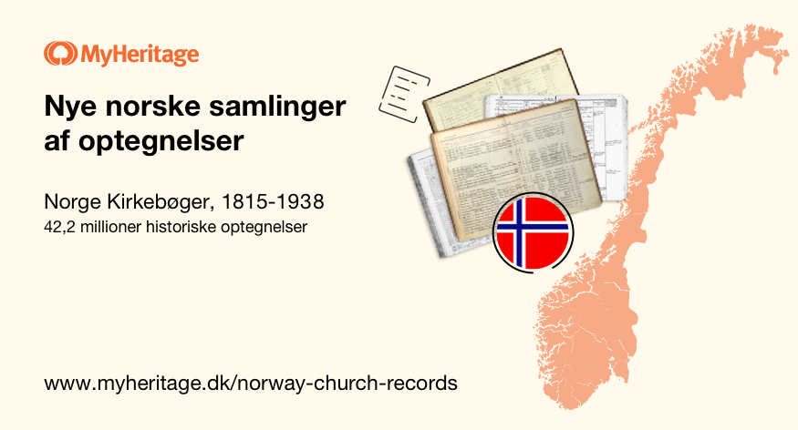 MyHeritage udgiver stor samling af historiske norske kirkebogsoptegnelser, 1815–1938