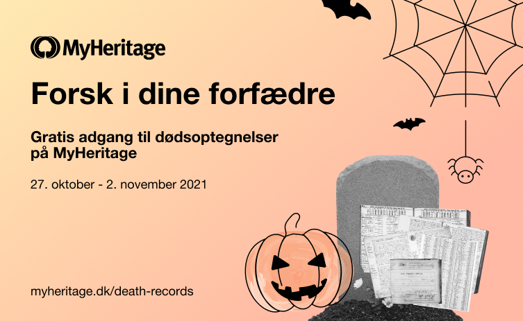 Fejr Halloween med gratis dødsoptegnelser på MyHeritage