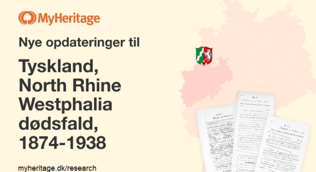 MyHeritage opdaterer Tyskland, Nordrhein-Westfalen, Dødsregister 1874-1938