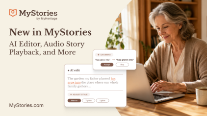 Nyt i MyStories: AI-redigeringsværktøj, lydafspilning af historier og meget mere