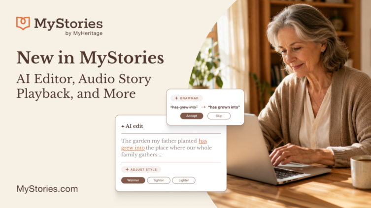 Nyt i MyStories: AI-redigeringsværktøj, lydafspilning af historier og meget mere