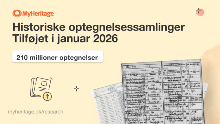 MyHeritage tilføjer 210 millioner historiske optegnelser i januar 2026
