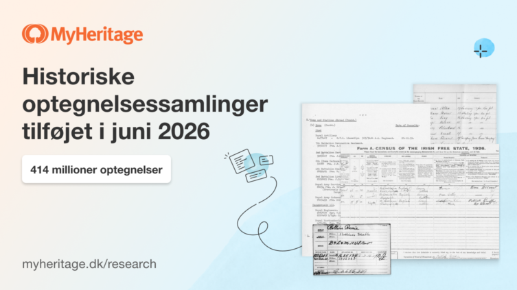 MyHeritage tilføjer 414 millioner historiske optegnelser i juni 2026