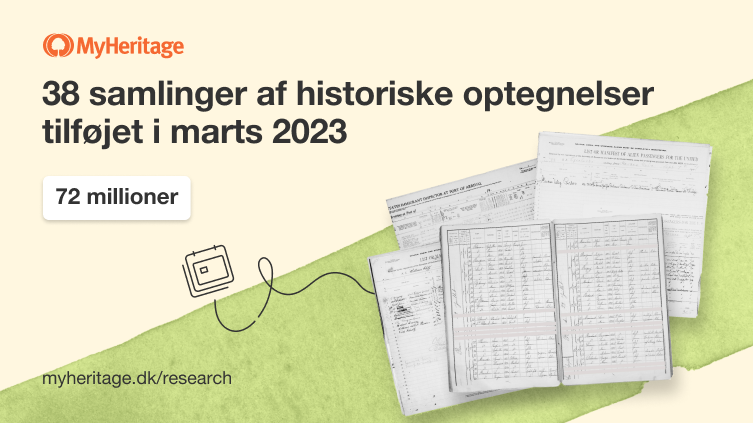 MyHeritage tilføjer 72 millioner optegnelser og 38 historiske optegnelsessamlinger i marts 2023