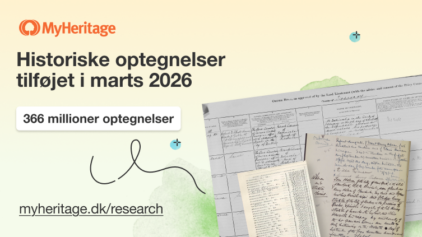 MyHeritage tilføjer 366 millioner historiske optegnelser i marts 2026