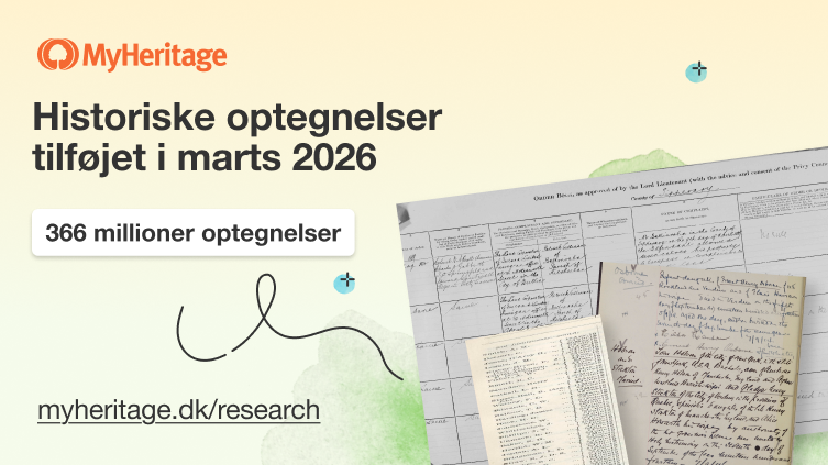 MyHeritage tilføjer 366 millioner historiske optegnelser i marts 2026