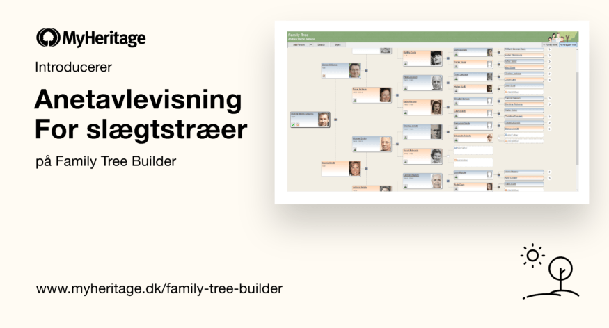 Anetavlevisning for slægtstræer nu tilgængelig på Family Tree Builder