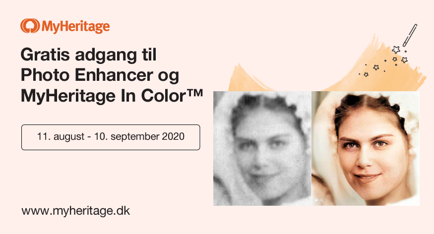 MyHeritage Photo Enhancer og MyHeritage In Color™ er nu gratis i en hel måned!