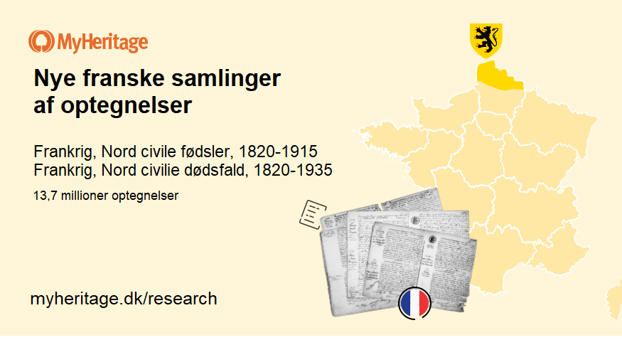 MyHeritage udgiver to franske historiske samlinger: Nord civile fødsler og dødsfald
