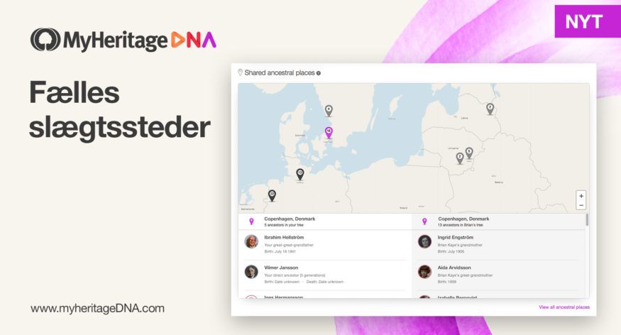Ny funktion: Fælles slægtssteder for DNA-matches