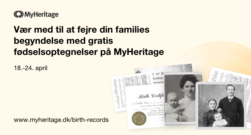 Fejr foråret med gratis fødselsoptegnelser på MyHeritage