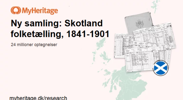 MyHeritage udgiver Skotland Folketælling 1841-1901, med 24 millioner optegnelser