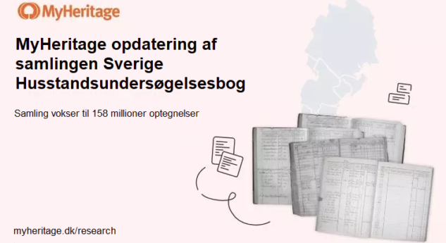 MyHeritage opdaterer samlingen Sverige Husstandsundersøgelsesbog